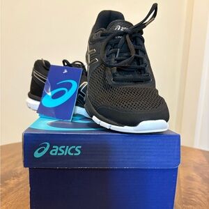 Asics Black and White Athletic Shoes